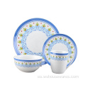 Conjunto de vajillas de porcelana de porcelana estampada de etiqueta china recién diseñada